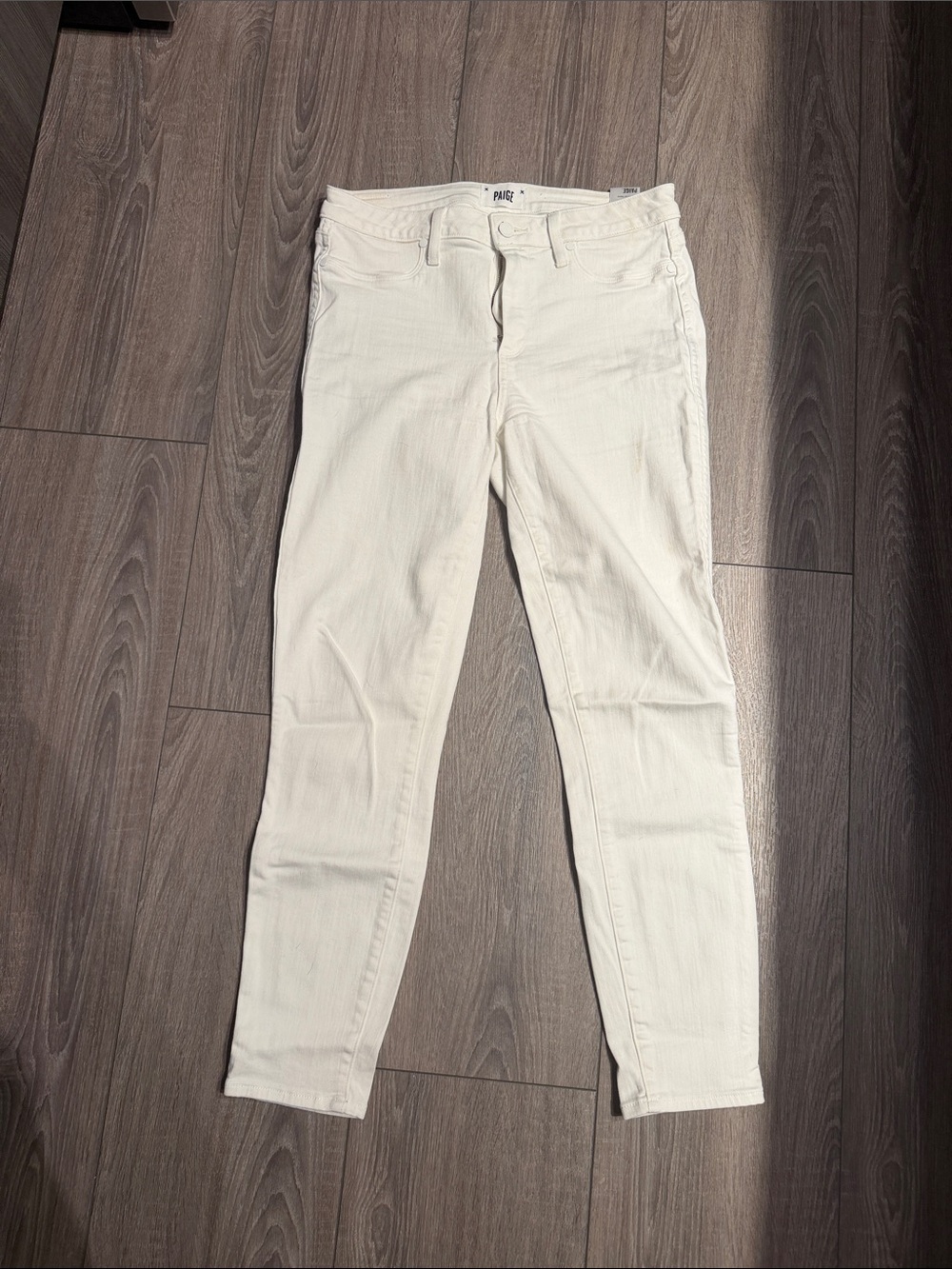 PAIGE White Ivory Straight Leg Jeans Women’s Size 29